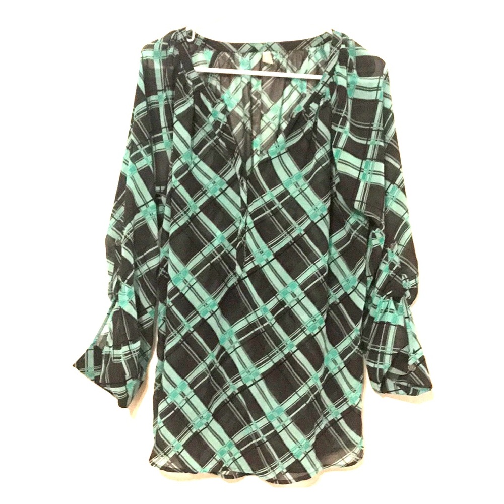 Crossed Stripe Design Blouse